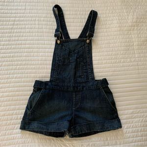 Joes jeans shorts overalls, size M, dark denim